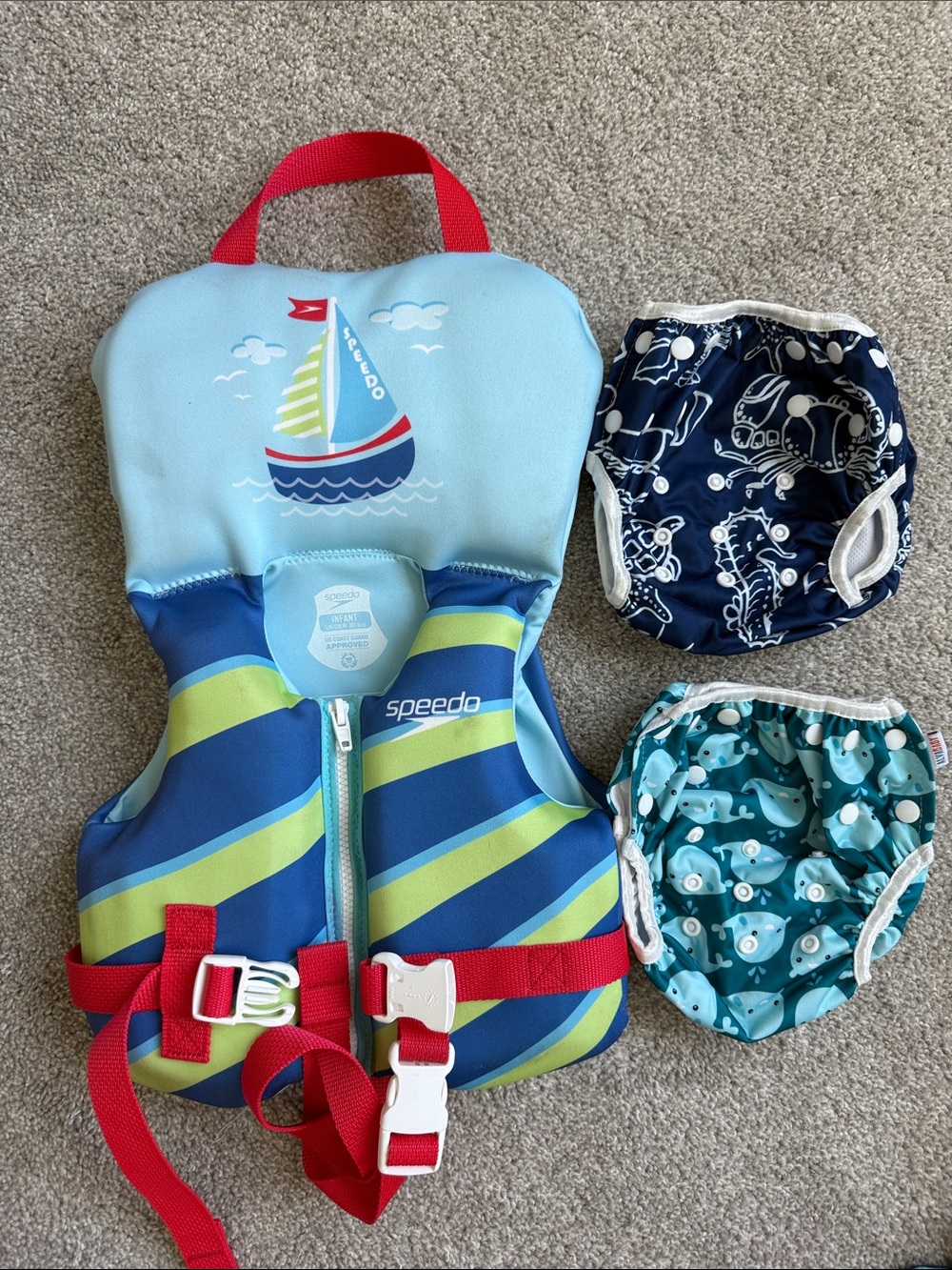 Speedo Life Jacket and Infant Swim Diaper Bundle